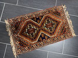 Perser-/Orientteppich Danu Afschar Indien 85x55 Handgeknüpft