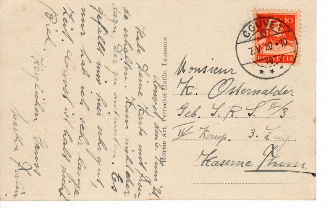 Cartoline postali: Couvet 1920 – Usato da Wolhusen venduto da Curver9 1
