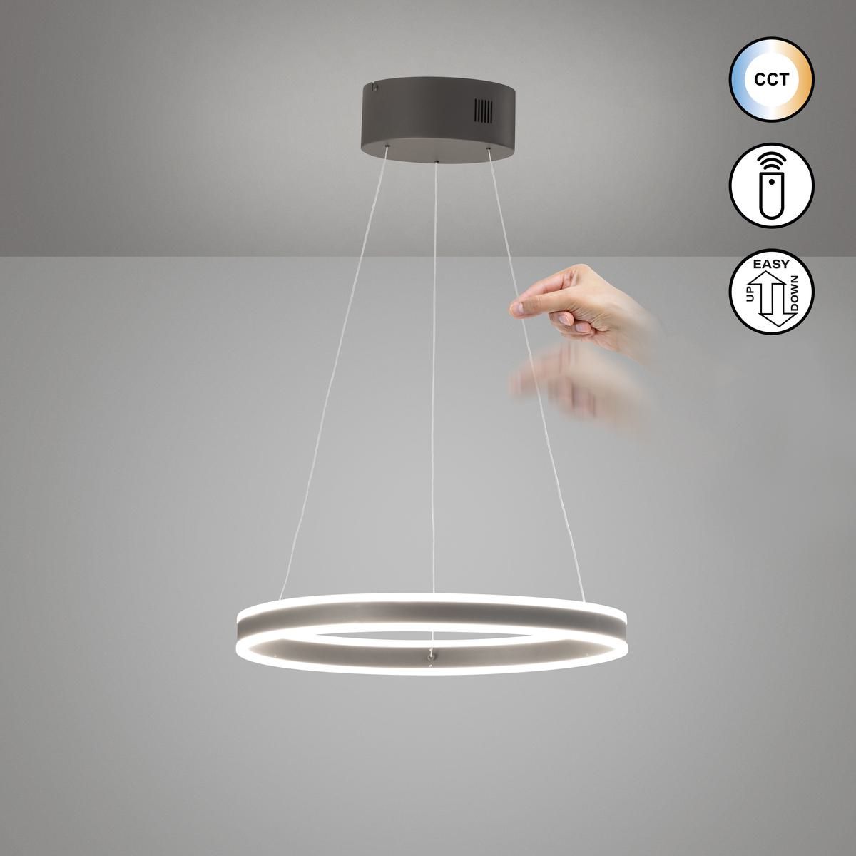 Lampadari & plafoniere: LED Pendelleuchte, Grau, Dimmer, 50 cm Ø – Nuovo (secondo la descrizione) da Kreuzlingen venduto da Smart-Light