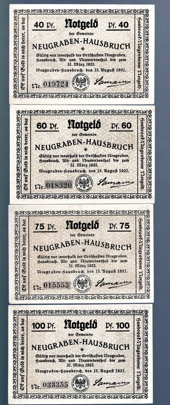 Banconote: Germany notgeld 4 stück UNC – Nuovo (secondo la descrizione) da Leibstadt venduto da baroc333 1