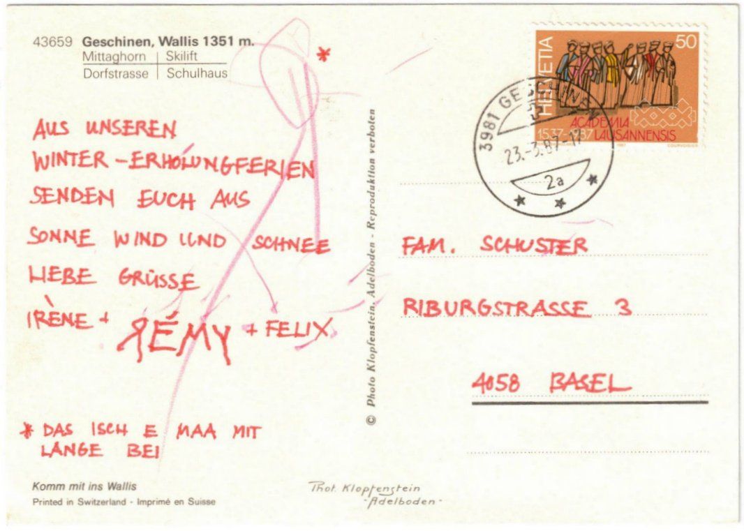 Cartoline postali: Geschinen - 4 Bild AK – Usato da Binningen venduto da Mountainrider 1