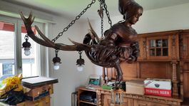 Lüsterweibchen - Sehr gross und edel Leuchter Geweih Lampe