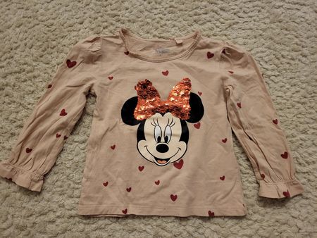 Mädchen Langarmshirt Disney Minnie Mouse beige Gr 104