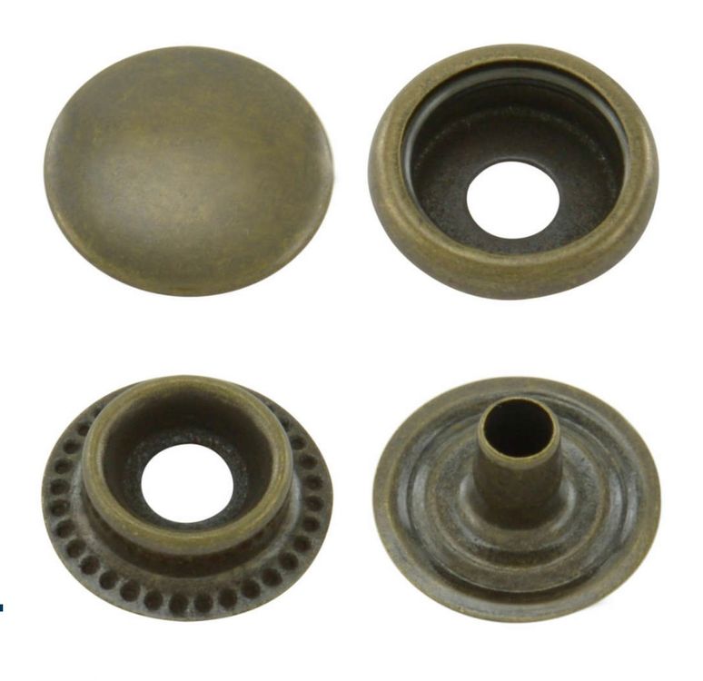 QUARKZMAN 20 Stück Stoffknöpfe Marineblau 15mm - Metall Schaft Nähknöpfe Für Kleidung