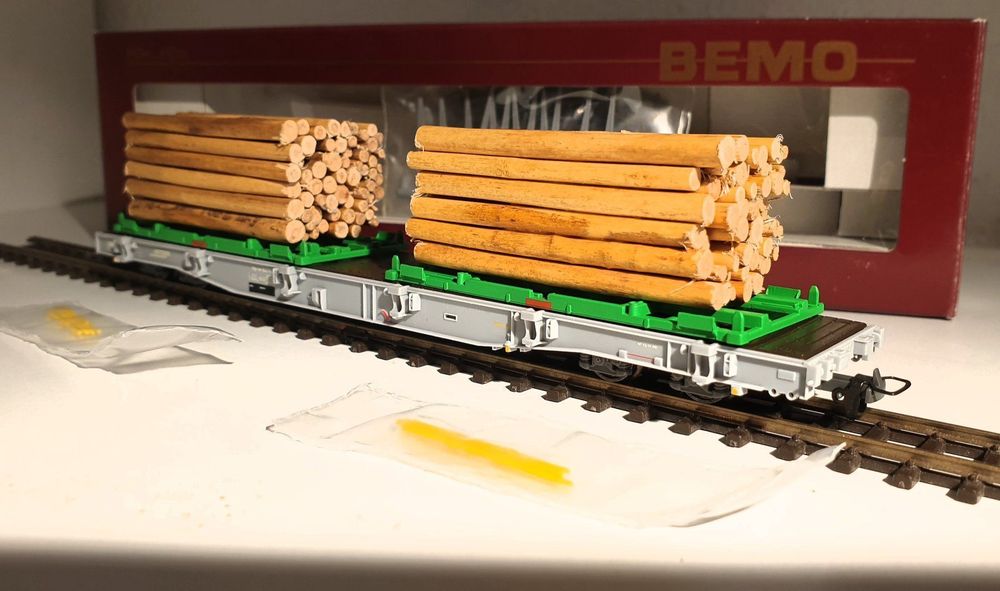 Bemo HOm RhB - Rp-w mit 2x Holzpritsche (Neu (gemäss Beschreibung)) in ...