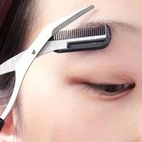 ★ AUGENSCHERE MIT KAMM FÜR AUGENBRAUEN TRIMMER NEU ★
