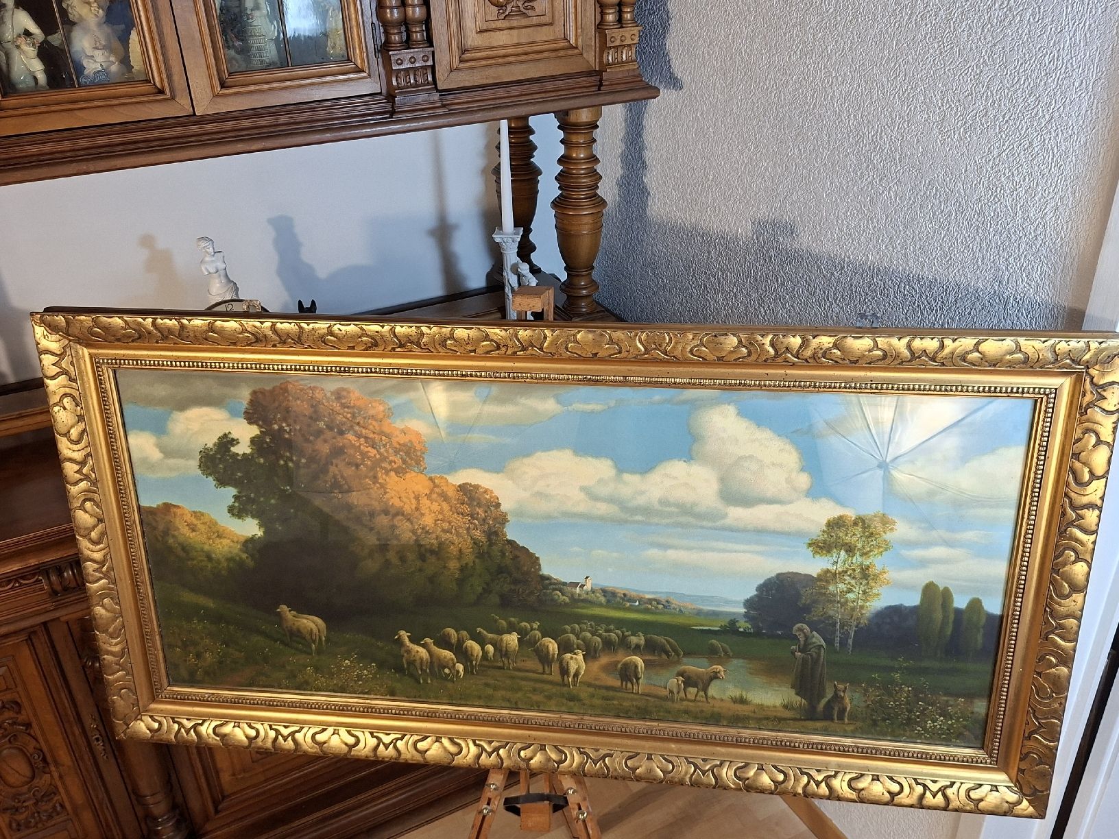 Grafiken & Lithographien:  Hermann Rüdisühli Bild Lithographie Schäfer mit Schafen – Gebraucht aus Steffisburg von ZeitReise_