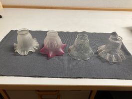 4 Lampenschirme Glas