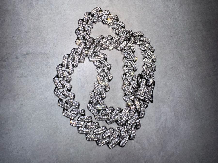 Catenine: Chaine Cuban diamants synthétiques – Nuovo (secondo la descrizione) da Péry venduto da Vezuve