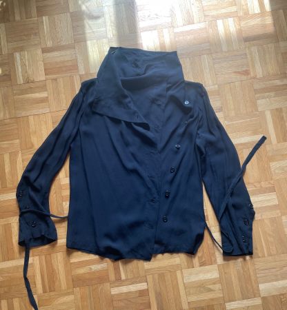 Ann Demeulemeester Bluse schwarz Grösse 38 mit Mängeln