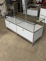 USM Haller 2x1.5 - Blanc et Verre
