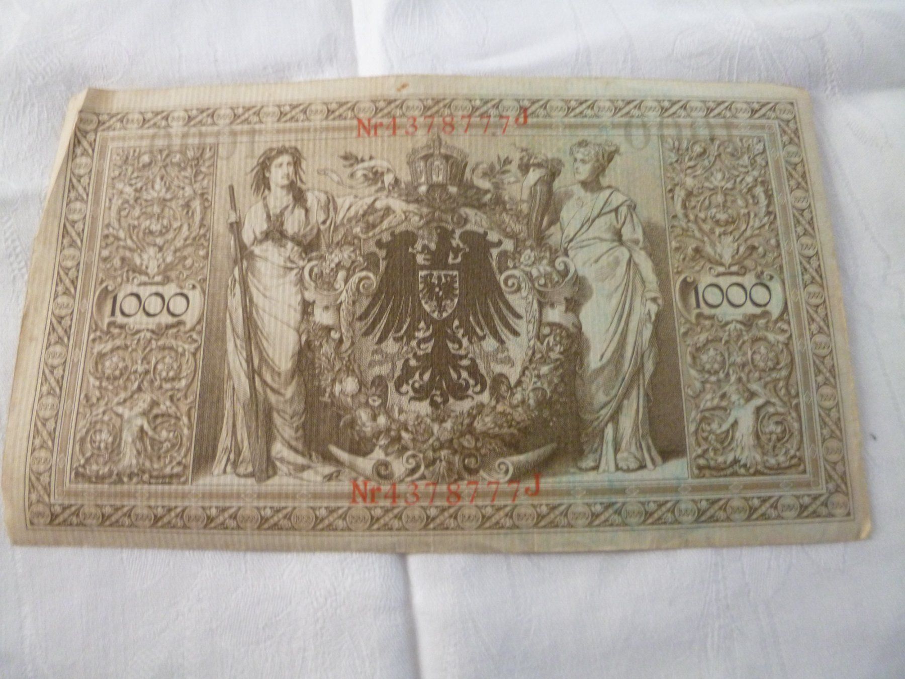 Banknoten: Reichsbanknote 1000 Mark ein Tausend Mark Berlin 1910 – Gebraucht aus Luzern von antikdesign2552 2