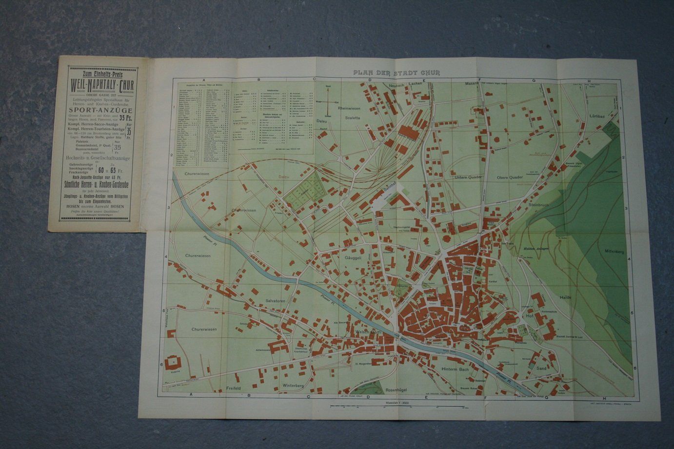 Cartine & Atlanti: Chur, Plan der Stadt, sehr alt – Usato da Wettingen venduto da zibi137 4
