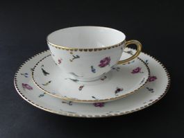 Tassenset mit Dessertteller STREUBLUMEN handbemalt - Thomas