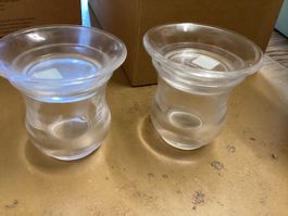 2 Windlichter, Teelichthalter, Glas, Partylite