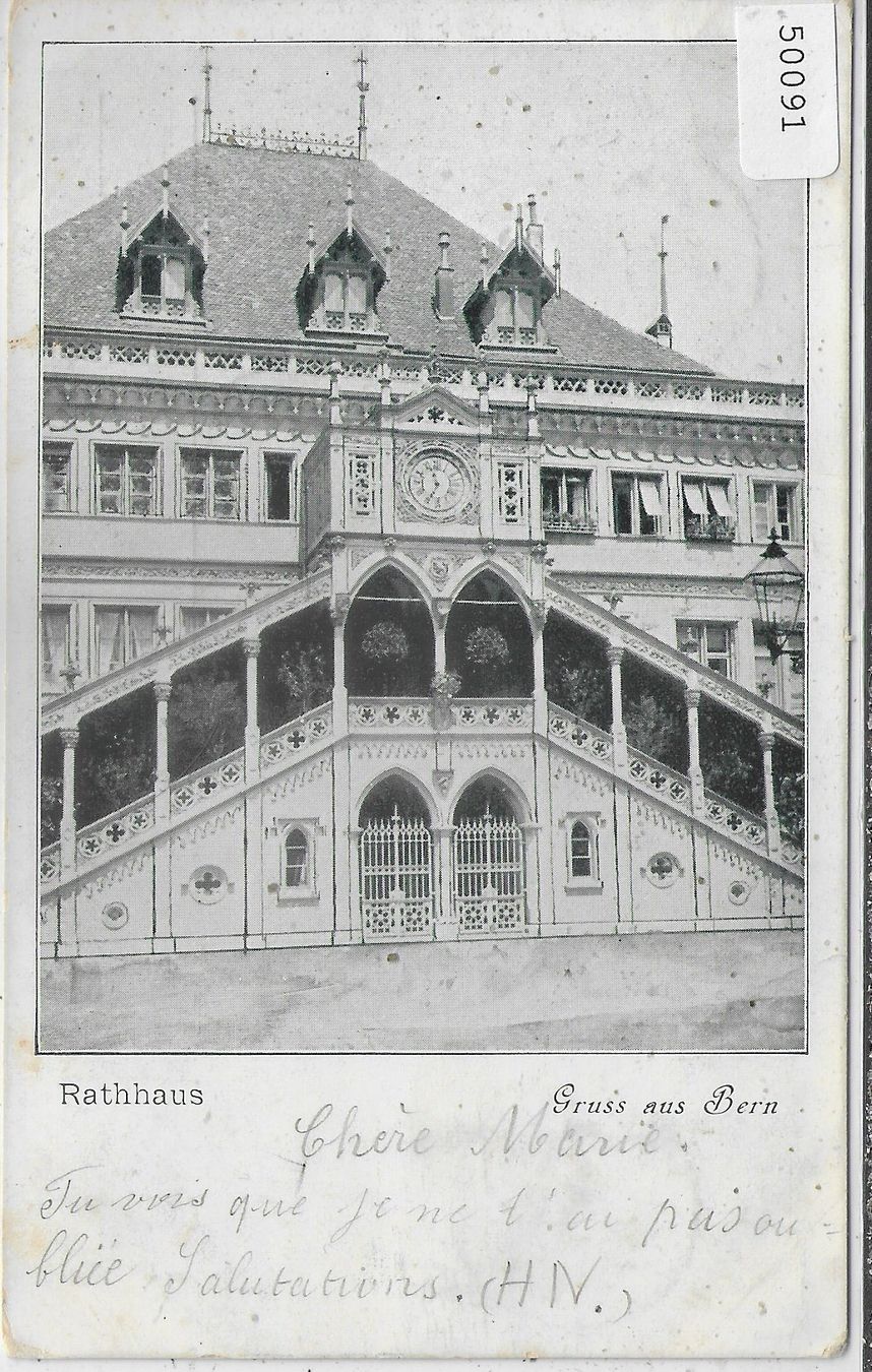 Cartoline postali: Gruss aus Bern - Rathaus - UPU 1900 – Usato da Ettingen venduto da Kartenplanet