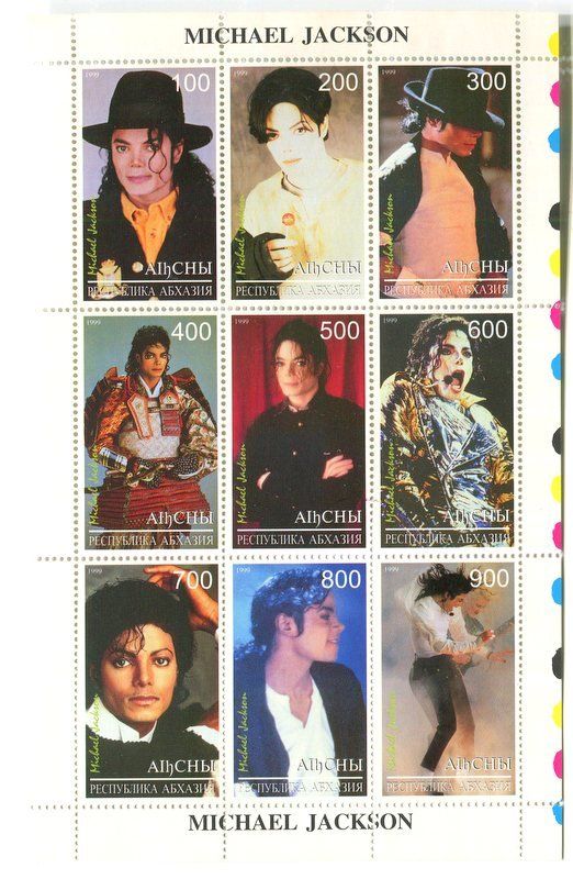 Alle Briefmarken: Block "Michael Jackson". Abchasien. – Neu und originalverpackt aus Basel von Butsch5
