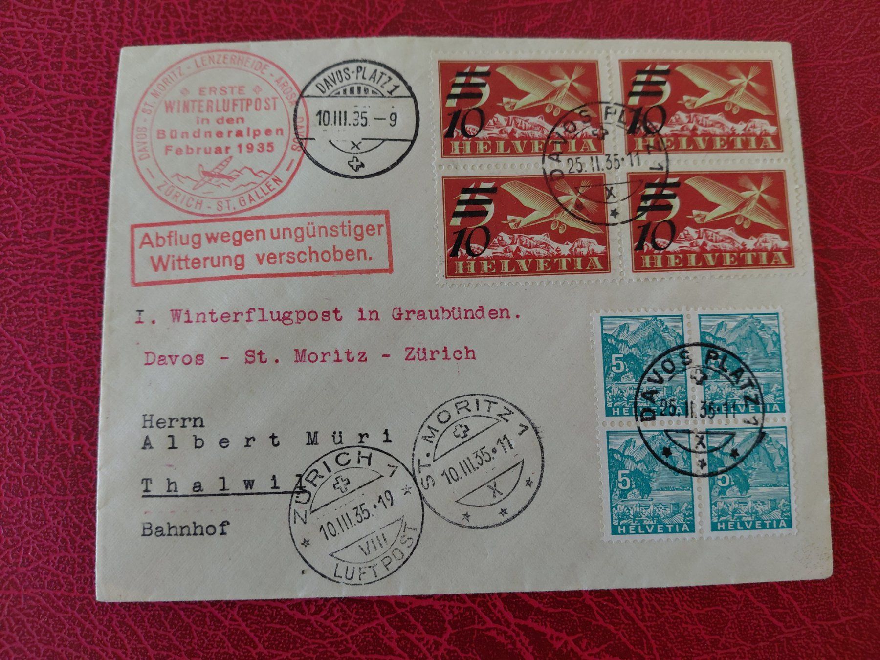 Tutti i francobolli: Wohl sehr seltener Flugpostbrief 1925 – Usato da Horw venduto da Onurb008
