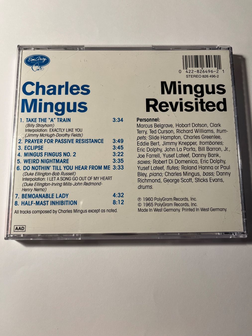 CD: CHARLES MINGUS - MINGUS REVISITED – Usato da Lausanne venduto da sbar224 1