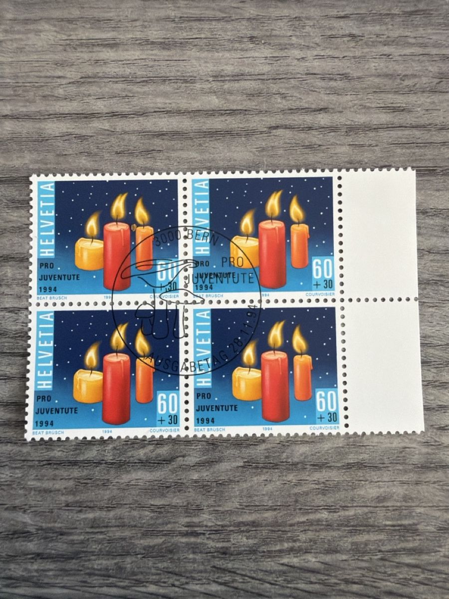 Tutti i francobolli: Briefmarkenblock 4er-Bogen Pro Juventute 1994 Kerzen – Nuovo (secondo la descrizione) da Tafers venduto da nicole.ts