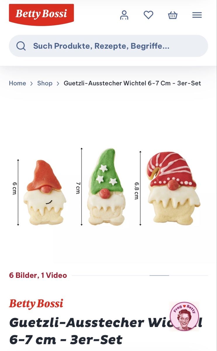 Betty Bossi Backformen: Guetzli-Ausstecher Wichtel 6-7cm-3er-Set – Gebraucht aus Thürnen von Lilie37 2