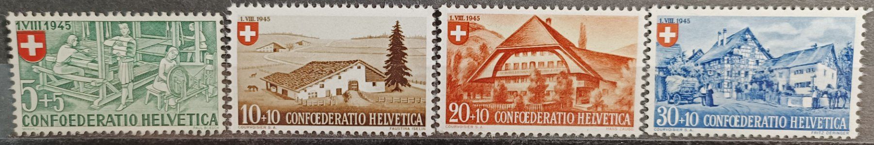 Tutti i francobolli: 1945 PP Beruf & Schweizer Häuser postfrisch** – Usato da Dübendorf venduto da goeggi79