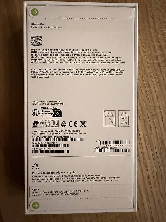 Telefoni cellulari / Smartphones: IPhone 17e black / 256GB – Nuovo e nell'imballaggio originale da Scherzingen venduto da mar_f6q6 2
