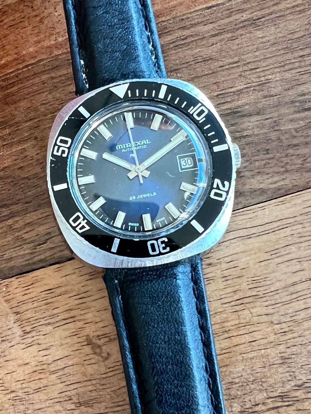 Orologi: Vintage blue dial patina jumbo watch – Usato da Morges venduto da thetimebureau 2