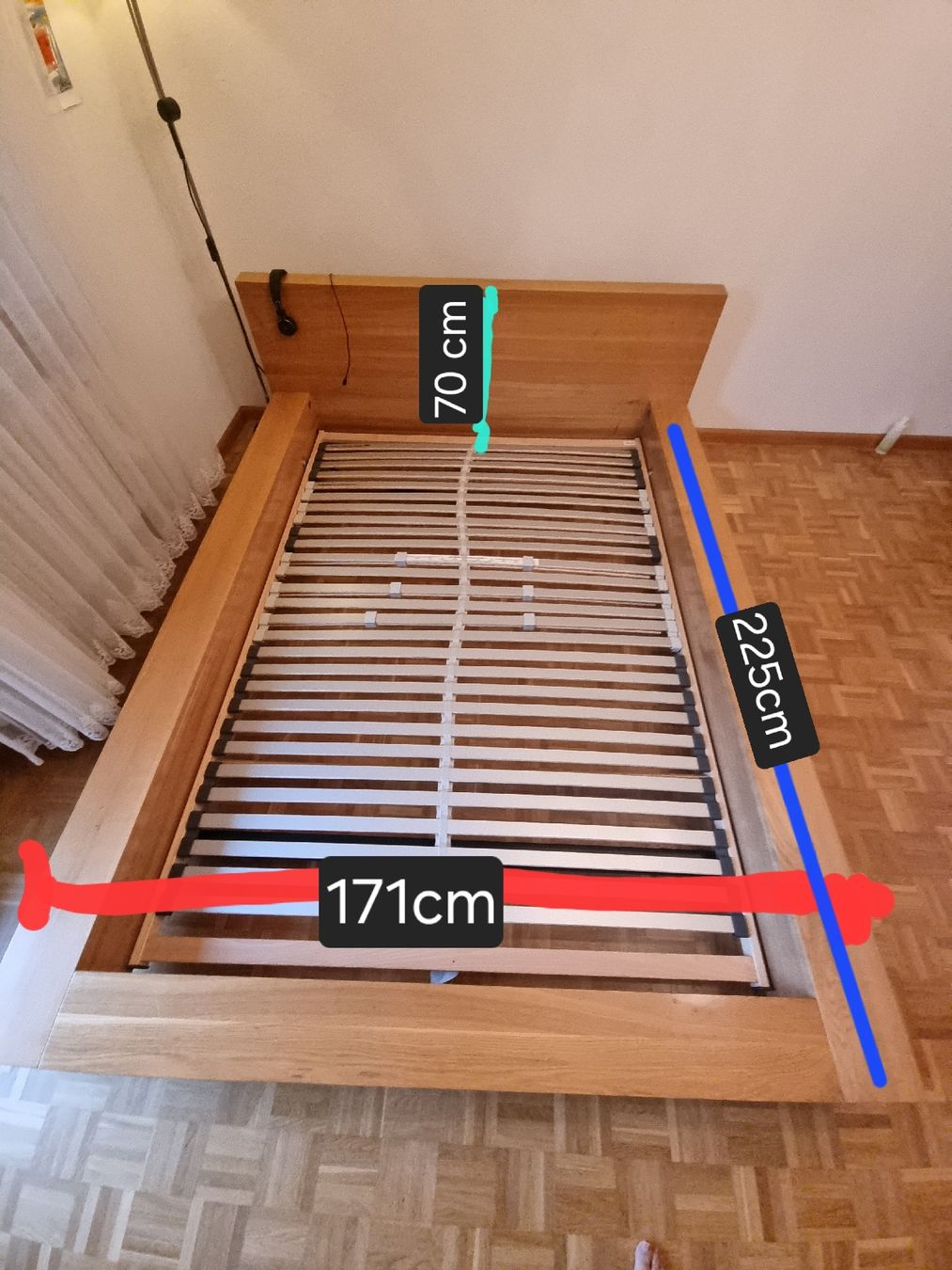 Articoli in legno: massiv Eiche Holz 140x200 Bett mit Lehne – Usato da Basel venduto da Efe72 1