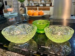 ART DECO 3 ANBIETSCHALE KONFEKTSCHALE PRESSGLAS FRANKREICH