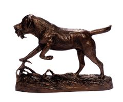 Hundefigur Kunst Skulptur Figur Hund Bronze Tierfigur Hündin