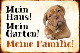 Blechschild-BULLDOGGE-MEIN HAUS-MEIN GAR