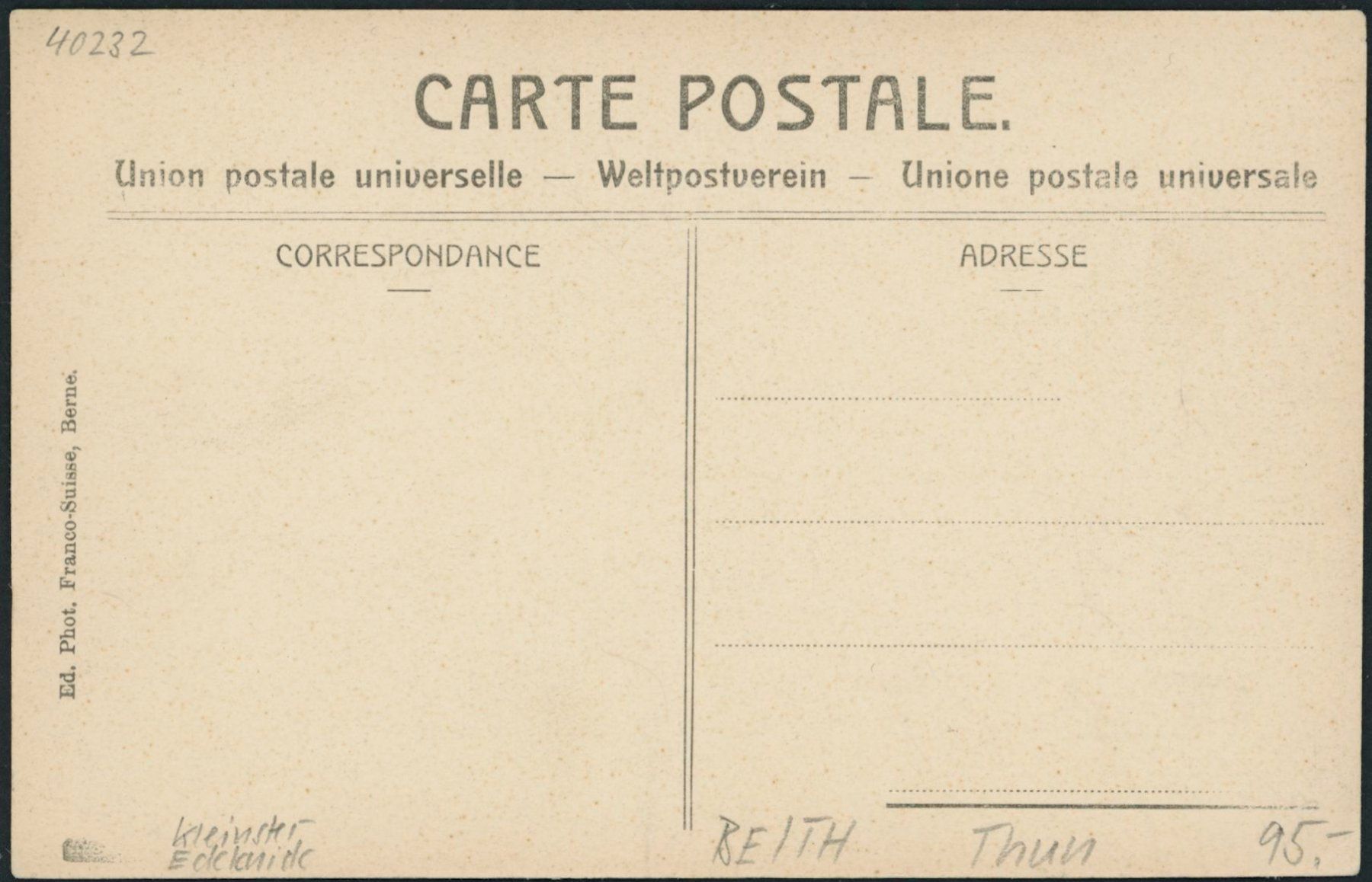 Cartes postales: BE Thun – Neuf (Voir description) à Schindellegi par masutka7 1