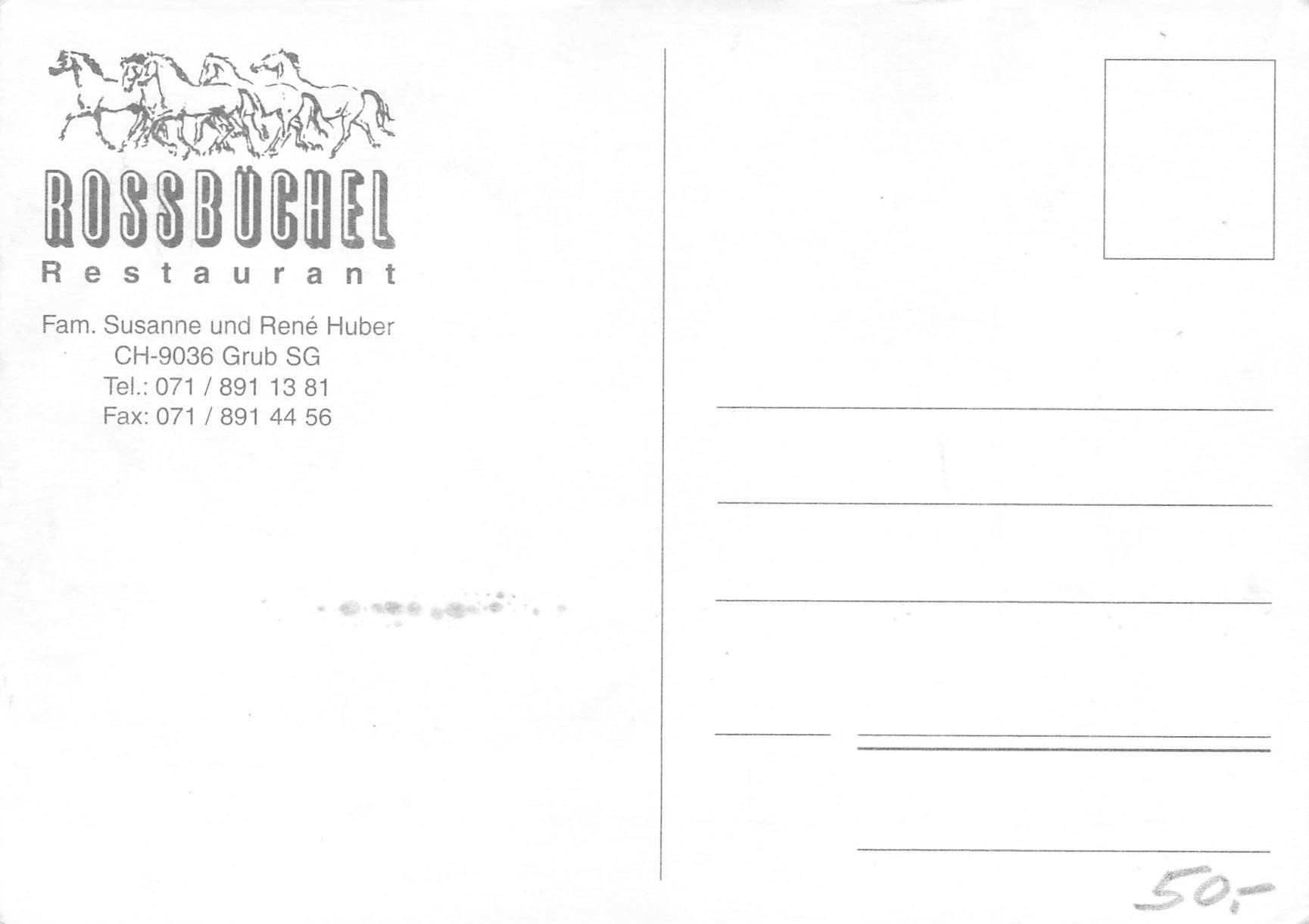 Cartoline postali: Gruß vom Rossbühel , Grub SG – Usato da Reichenburg venduto da Pipo-67 1