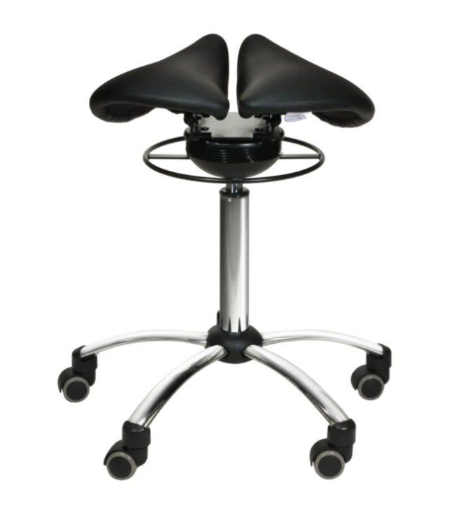 Sgabelli: Sattelhocker mit Swing-Mechanismus SCHWARZ – Nuovo e nell'imballaggio originale da Schaffhausen venduto da Praxis-Nova 1