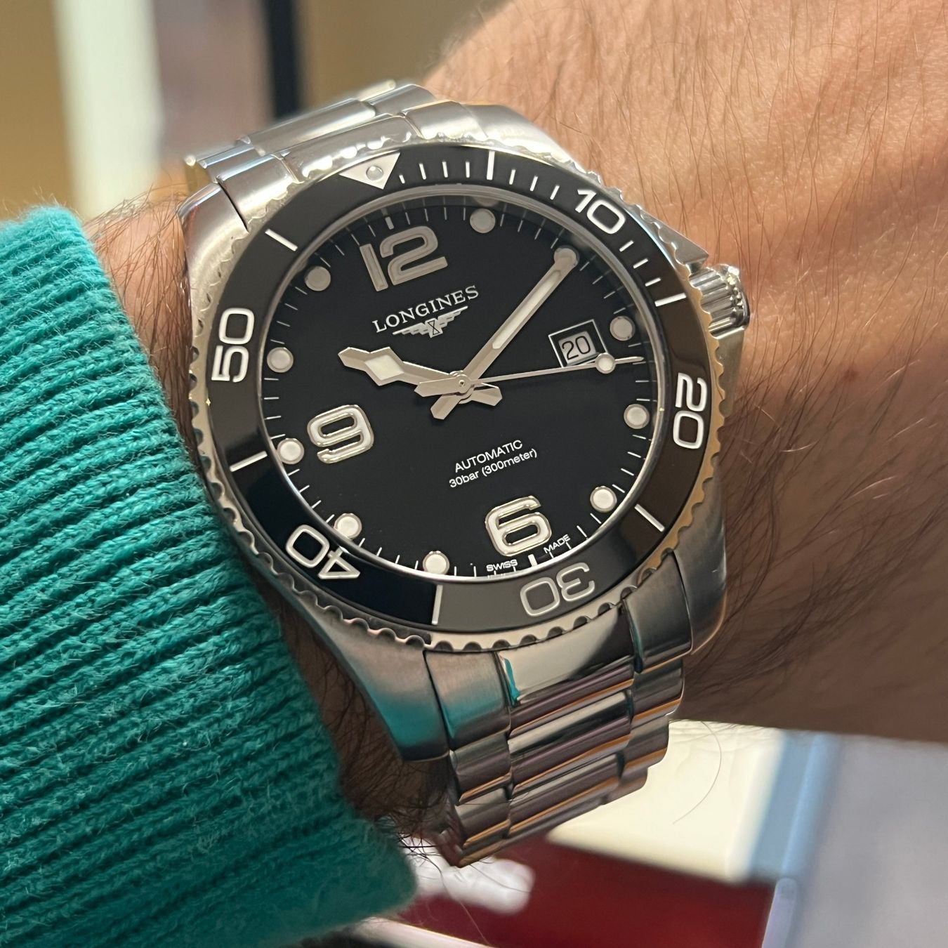 Longines Orologi: Longines Hydroconquest Black Dial Full Set L3.781.4.56.6 – Usato da Carouge GE venduto da Watchaser 3