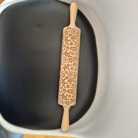 Weihnachts-Wallholz/Teigroller mit Sujet, Holz, neu!