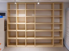 Sehr grosse Wohnwand / Regal / Büchergestell, Ahorn Imitat