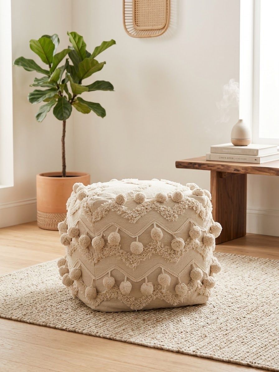 Tabourets: Wunderschöner Boho-Pouf / Sitzpuff – D'occasion à Liestal par esr_9y9c