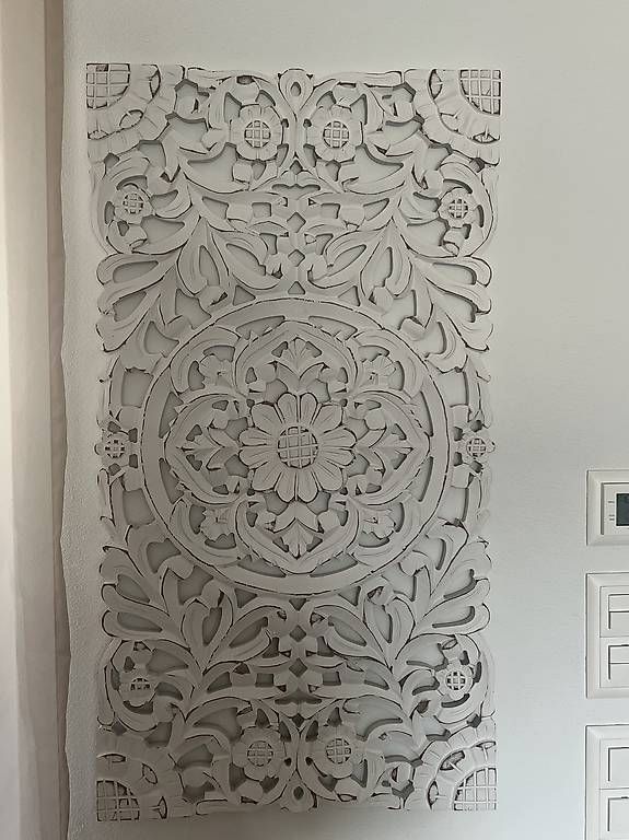 Foto & Immagini: Weisses Bild mit Mandala-Muster aus Holz – Usato da Ennetbürgen venduto da nat_8vld 1
