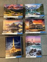 6 Clementoni Puzzle 1000 Teile Motive Landschaften Städte
