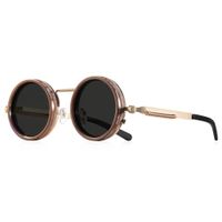 Sonnenbrille polarisiert rund ND9 dimmbar UV400 Retro coffe