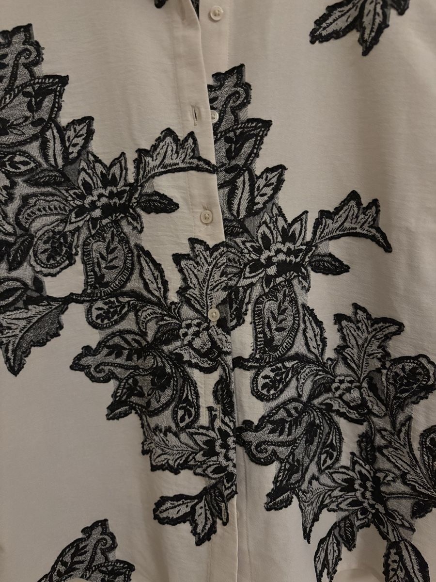 C&A Camicette: C&A Bluse Gr. 36 weiss/schwarz Blumenmuster – Nuovo (secondo la descrizione) da Arbon venduto da Viktoriaa 3