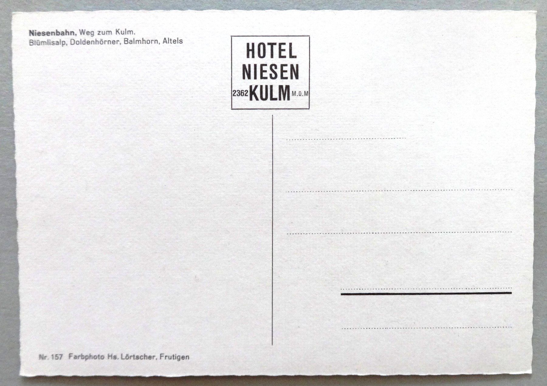 Cartoline postali: Niesenbahn, Weg zum Kulm – Usato da Fétigny venduto da Billy2miny 1