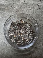 Acryl Perlen / 7 mm / Farbe Silber - Blume (neu)