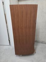 Wall cabinet white with walnut effect door