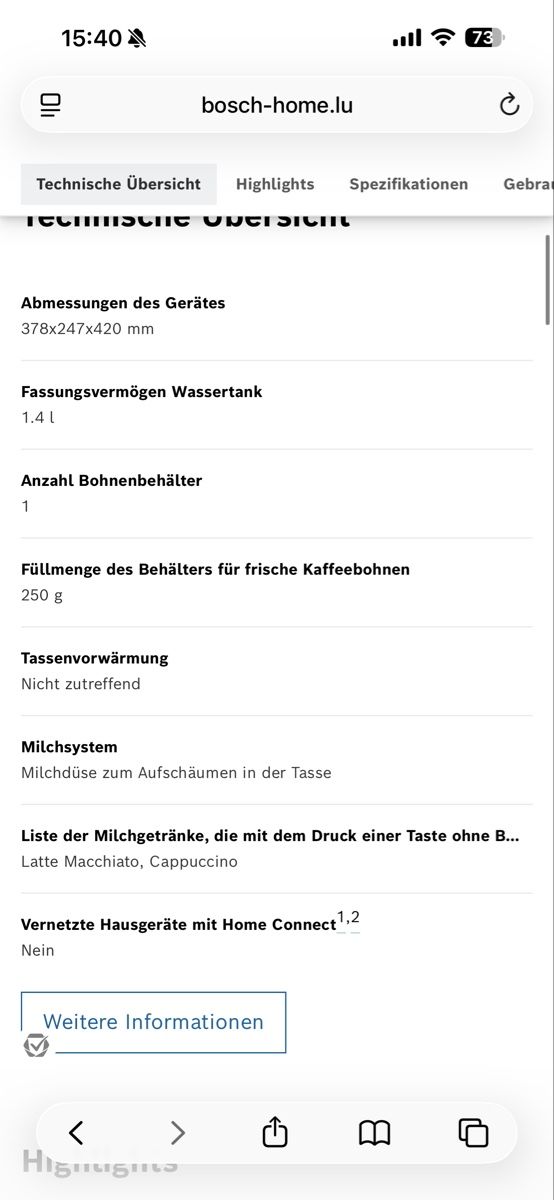 Bosch Kaffeemaschinen & Espressomaschinen: Bosch Kaffemaschine Vollautomat – Gebraucht aus Därligen von mai_lz9l 3