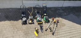 Rasenmäher 4x, Rasentrimmer 3x , Motorsägen 2x , H.Druckrein