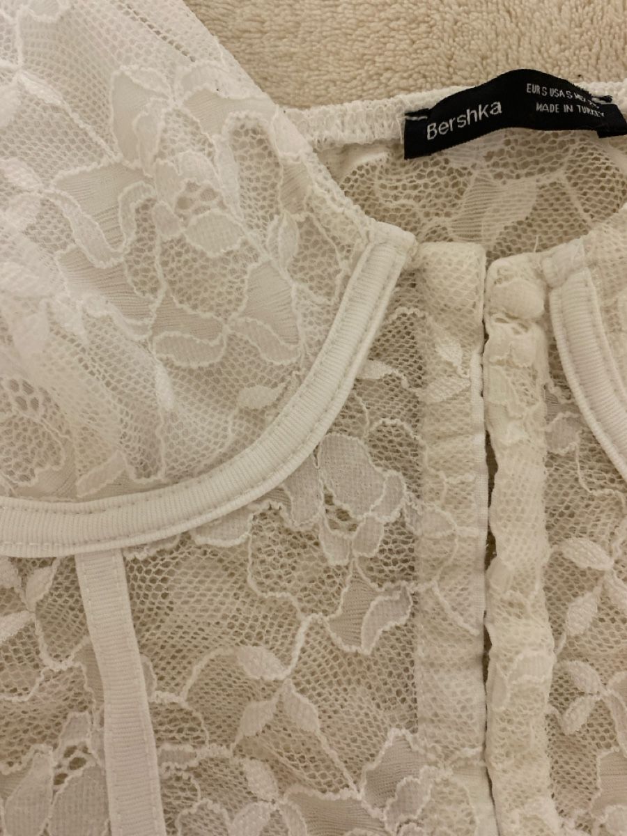 Bershka Tops: Top dentelle blanc Bershka, taille S – Neu (gemäss Beschreibung) aus Vésenaz von gau_v6pf 1