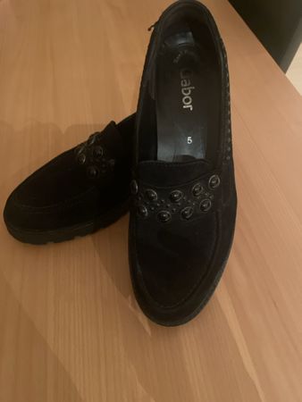 Gabor Slipper schwarz Gr. 38 Leder top Zustand